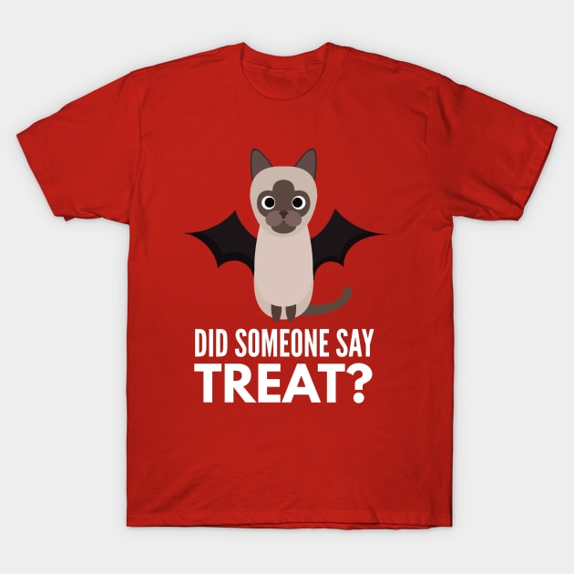 Siamese Cat Halloween Trick or Treat T-Shirt by DoggyStyles